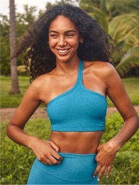 Beyond Yoga Spacedye One Up Sports Bra Cali Blue Heather Size Medium New NWT